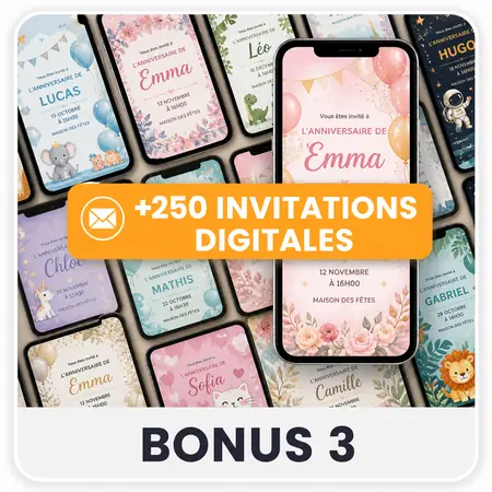 Bonus 3 — +250 invitations numériques